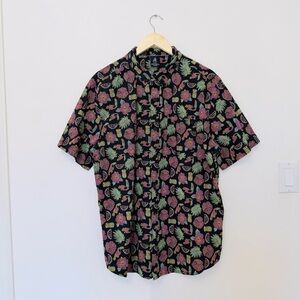 Men's Vibrant Floral Casual Button Down Shirt